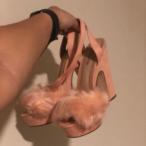 Pink Fluffy Heels